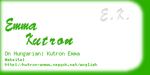 emma kutron business card